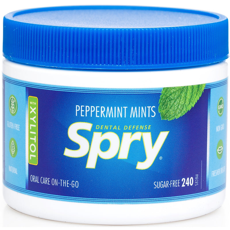 Spry Xylitol Mints, Natural Peppermint, 240 Count - BeesActive Australia