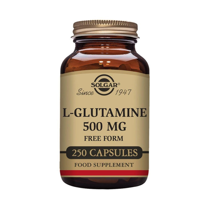 Solgar L-Glutamine 500 mg Vegetable Capsules - Pack of 250 - Fuel For Muscles - Supports An Active Healthy Lifestyle - Vegan and Gluten Free - BeesActive Australia