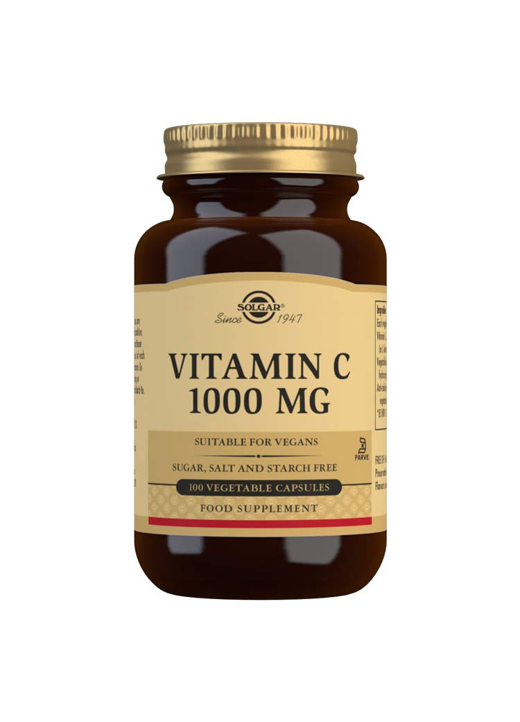 Solgar Vitamin C 1000mg - Healthy Immune System - Helps Fight Free Radicals - Vegan - Pack of 100 Capsules 100 Count (Pack of 1) - BeesActive Australia