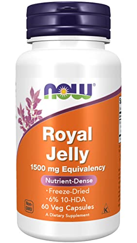 Now Foods, Royal Jelly, 500mg, Standardised to 6% 10-HDA, High Dose, 60 Capsules, Lab-Tested, Gluten Free, SOYA Free, Non GMO - BeesActive Australia