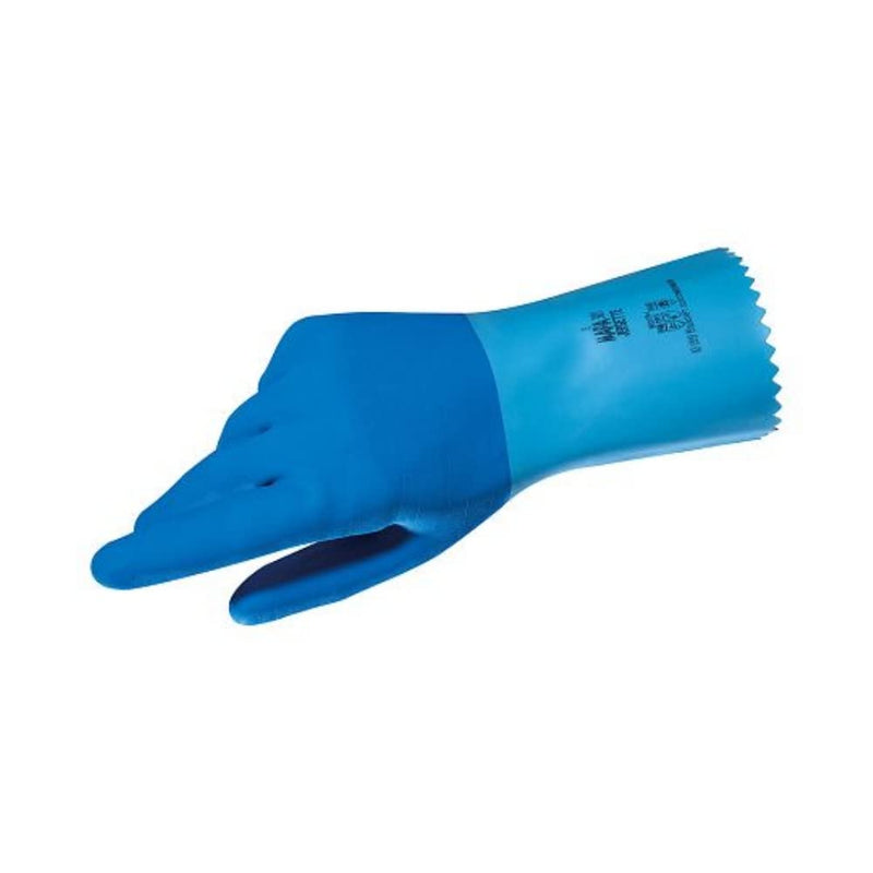 JERSETTE 301 Latex Chemical Resistant Cleaning Gloves, Waterproof, Kitchen, Dishwashing, Floor, Household, Industrial, Plastering Washable/Reusable Blue Size 7 Small Protective Safety Gloves (1 Pair) - BeesActive Australia