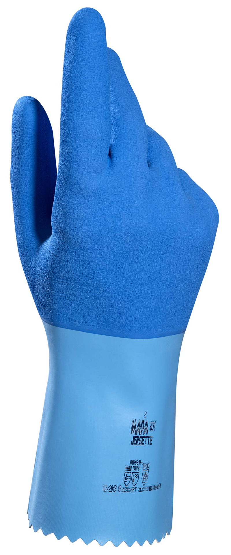 JERSETTE 301 Latex Chemical Resistant Cleaning Gloves, Waterproof, Kitchen, Dishwashing, Floor, Household, Industrial, Plastering Washable/Reusable Blue Size 9 Large Protective Safety Gloves (1 Pair) L (Pack of 1) - BeesActive Australia