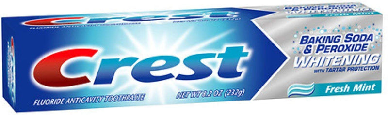 Crest Baking Soda & Peroxide Whitening with Tartar Protection Striped Toothpaste - Fresh Mint, 230g (8.2oz) - BeesActive Australia
