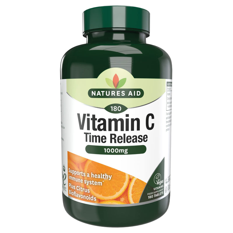 Natures Aid Vitamin C Time Release 1000 mg, Immune Support, 180 Tablets Vitamin C Time Release 1000 mg, 180 Tablets - BeesActive Australia