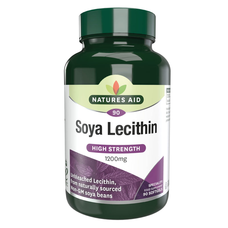 Natures Aid Lecithin, 1200 mg, 90 Softgels (Produced from Naturally Sourced, Non-GM Soya Beans, Source of Phospholipids, Made in the UK) - BeesActive Australia
