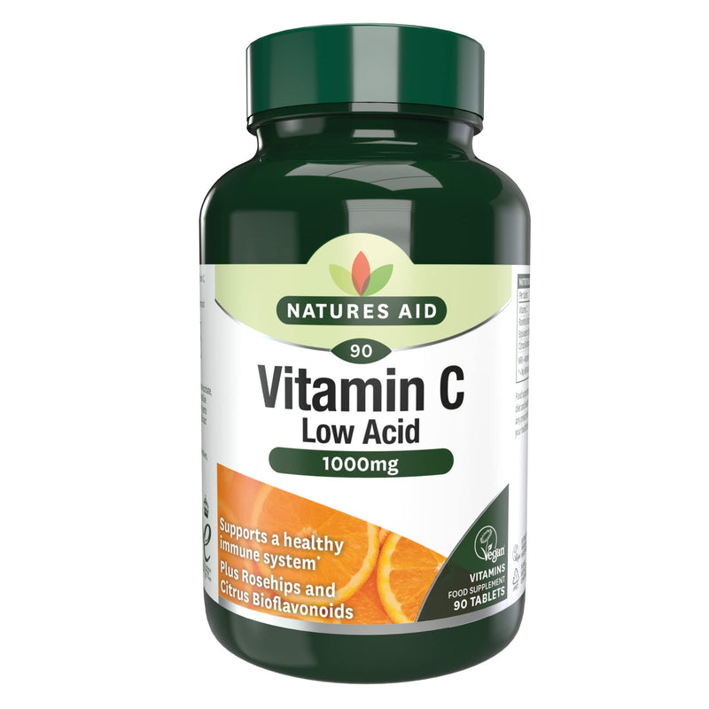Natures Aid Vitamin C Low Acid Tablets 1000mg Pack of 90 Vitamin C Low Acid 1000mg, 90 Tablets - BeesActive Australia
