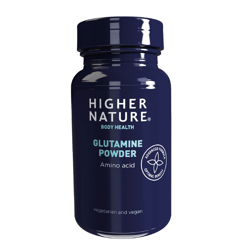 Higher Nature - Glutamine Powder - Amino Acid - Pure Glutamine Powder for Gut Health - Vegetarian & Vegan - 200g Powder - BeesActive Australia