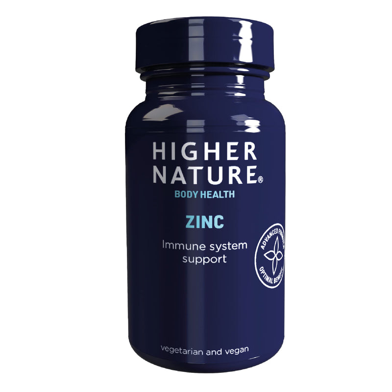 Higher Nature - Zinc - Immune System, Cognitive Function & Fertility Support - Gluten Free - Vegetarian & Vegan - 90 Tablets - BeesActive Australia