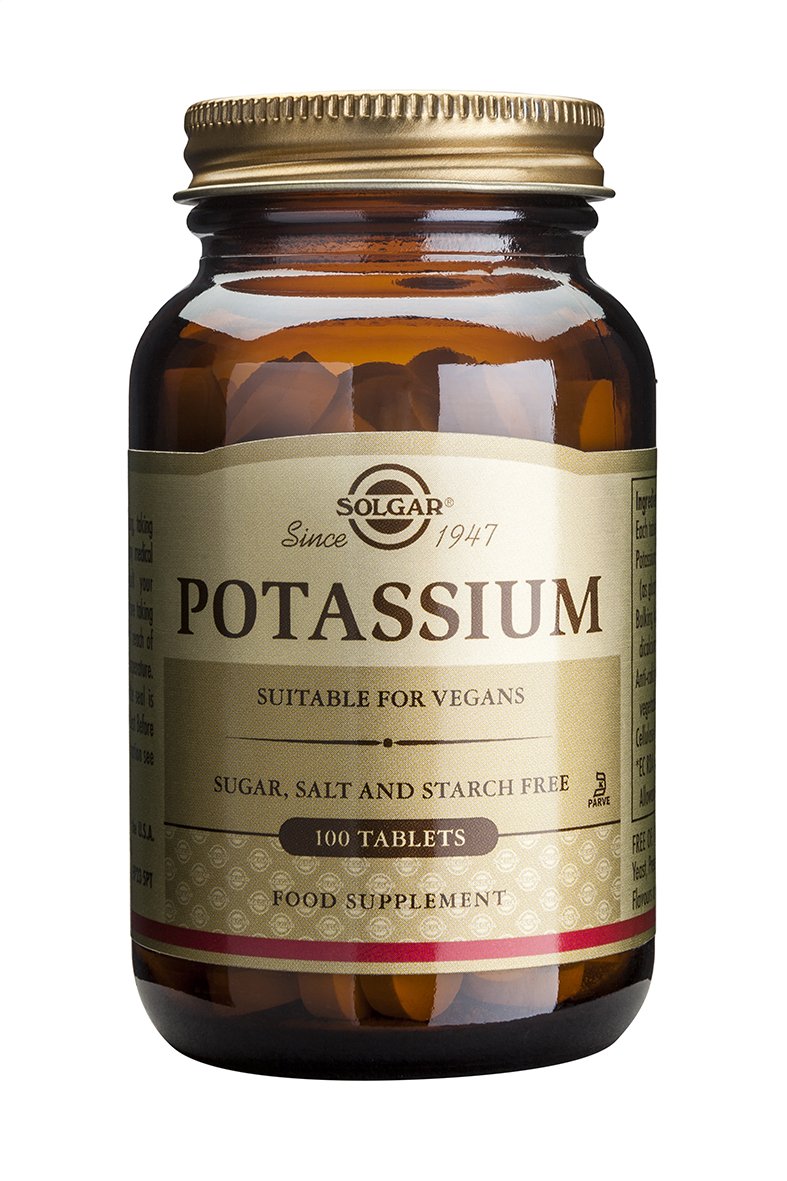 Solgar Potassium Tablets - Essential Electrolyte - Supports Nerve and Muscle Function - For Normal Blood Pressure - Vegan - 100 count (pack of 1) - BeesActive Australia