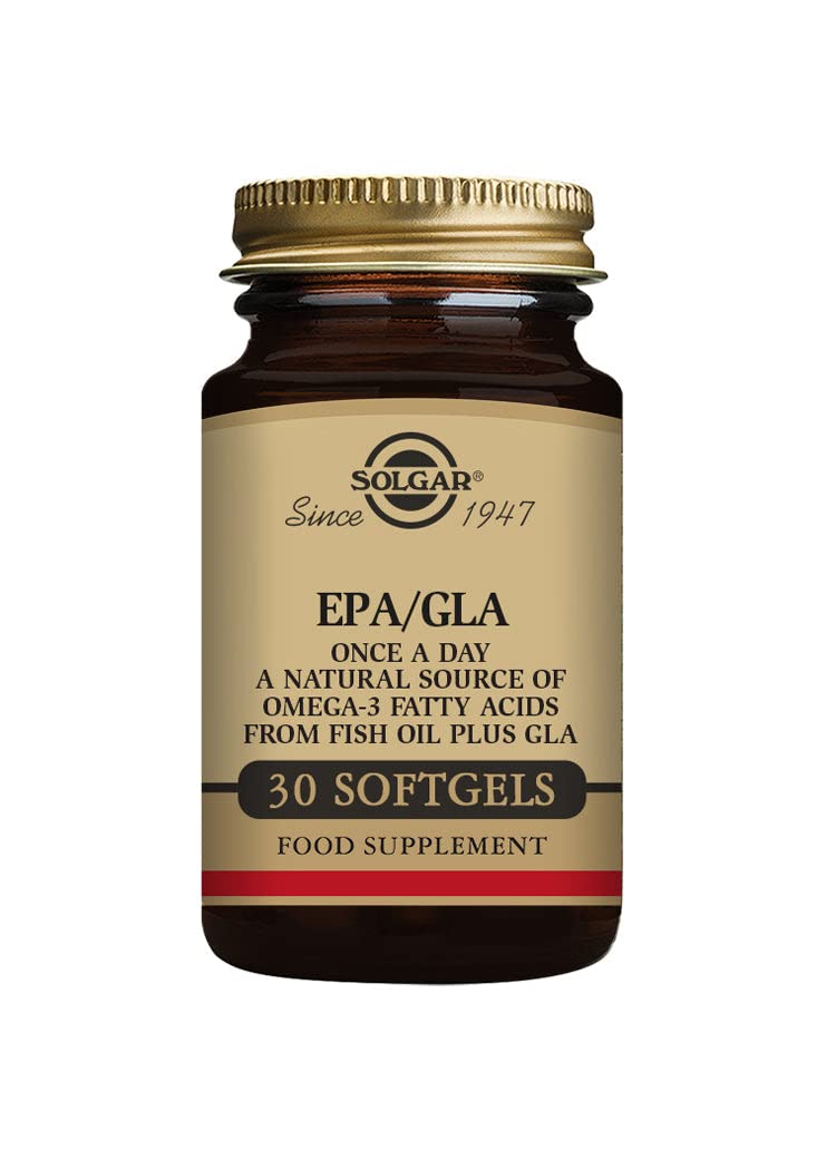 Solgar EPA/GLA Softgels - Pack of 30 - Derived From Borage Seed Oil - Omega 3 EPA, DHA and GLA - Gluten-Free Unflavoured - BeesActive Australia