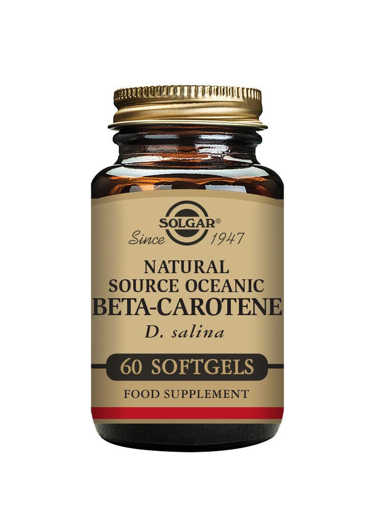 Solgar Natural Source Oceanic Beta Carotene Softgels - Pack of 60 - Fight Free Radical Damage - Strong Antioxidant - Gluten Free - BeesActive Australia
