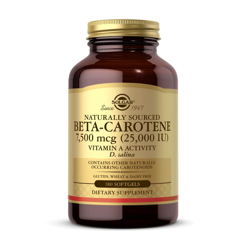 Solgar Natural Source Oceanic Beta Carotene Softgels - Pack of 180 - Fight Free Radicals - For Daily Use - Gluten Free, Gold - BeesActive Australia