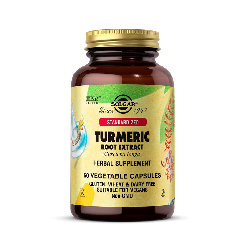 Solgar Turmeric Root Extract Vegetable Capsules - Pack of 60 - Antioxidant Benefits - Vegan and Gluten Free - BeesActive Australia