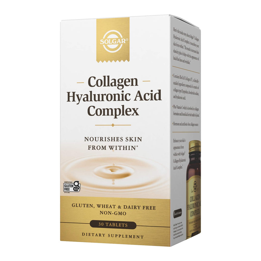 Solgar Collagen Hyaluronic Acid Complex - Reduces Fine Lines & Wrinkles - Skin Hydration - Vitamin C - 30 Tablets - BeesActive Australia