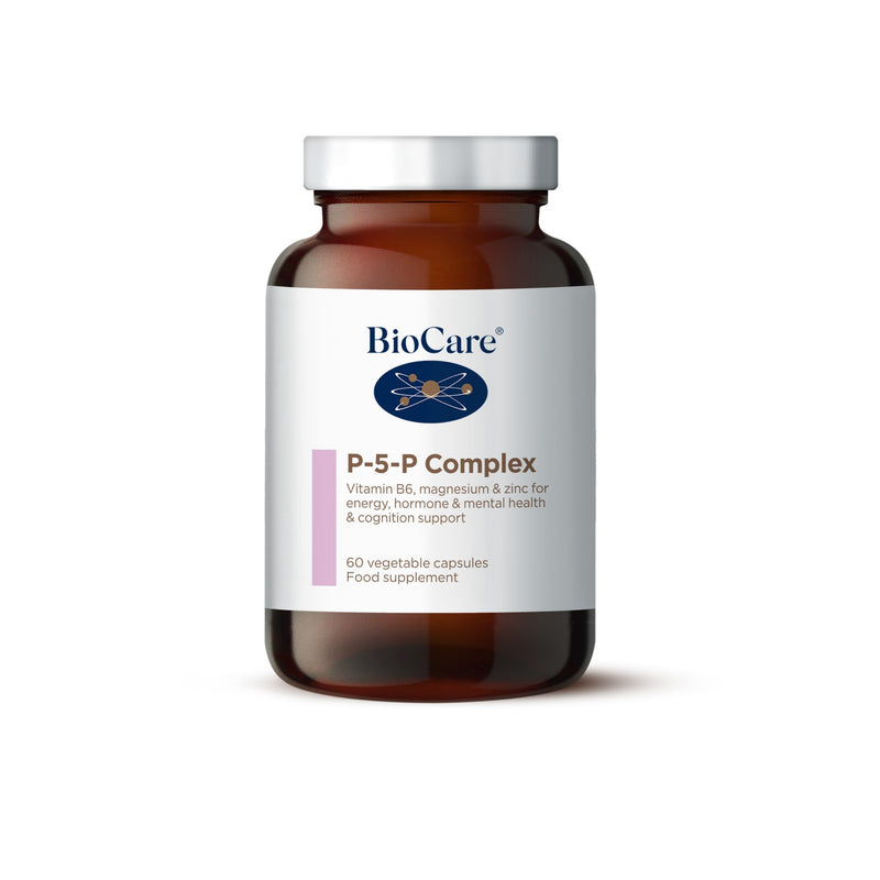 BioCare P-5-P Complex | Vitamins B6, B2, Magnesium & Zinc for Energy, Hormone Balance & Mental Health - 60 Capsules - BeesActive Australia