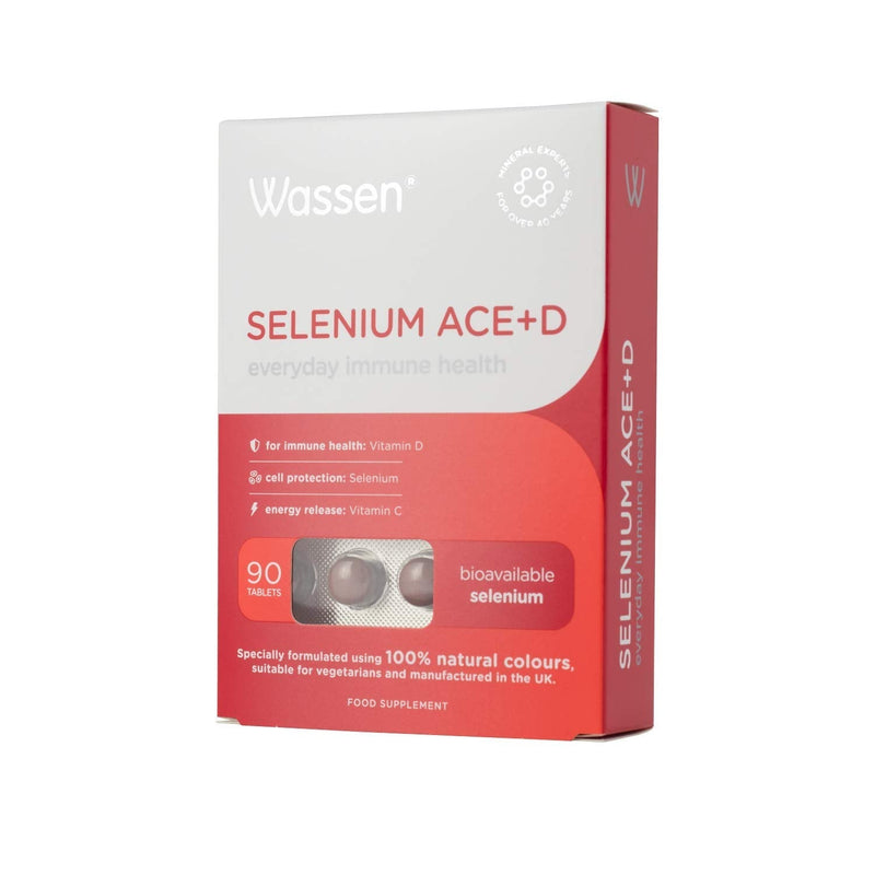 Wassen Selenium ACE+D Immune Health - Highly Bioavailable Selenium - With Vitamins A,C, D & E & Zinc - 90 Tablets - BeesActive Australia