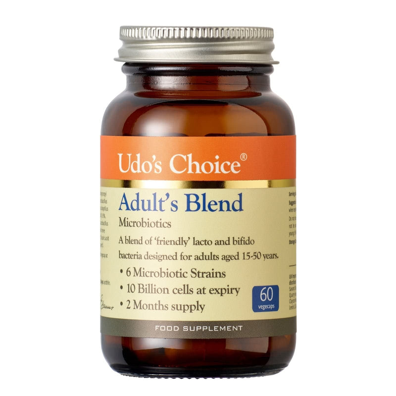 Udo's Choice Adults Blend Age Specific Microbiotics - Lacto & Bifido Bacteria - 17 Billion Cell Count - 6 Mirobiotics Strains - 60 Vegecaps - One a Day - 2 Month Supply 1 Count (Pack of 1) - BeesActive Australia