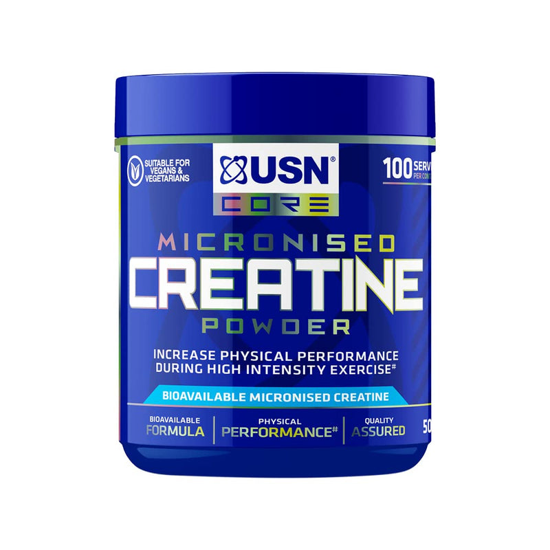 USN Micronized Creatine Monohydrate Powder 500g: Improve Your Performance With Unflavoured Creatine Powder, Energy Boosting Pre train and Post Workout Recovery Powder 500 g (Pack of 1) - BeesActive Australia
