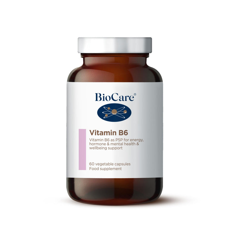 BioCare Vitamin B6 | for Energy, Hormone & Mental Health & Wellbeing Support - Pack of 60 Capsules - BeesActive Australia