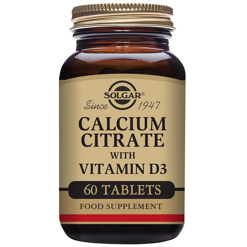 Solgar Calcium Citrate with Vitamin D3 Tablets - Pack of 60 - Healthy Bones & Teeth - High Potency Formula - Gluten Free - BeesActive Australia