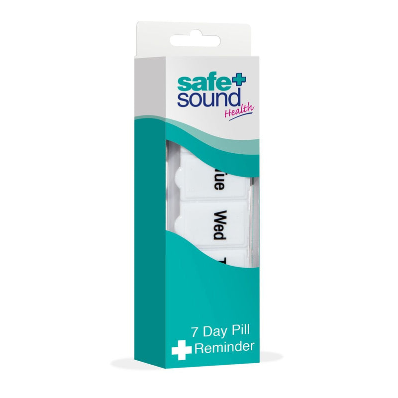 Safe and Sound Mini Pocket Sized 7 Day Pill Box, Pop-open-catch lids White 1 Count (Pack of 1) - BeesActive Australia