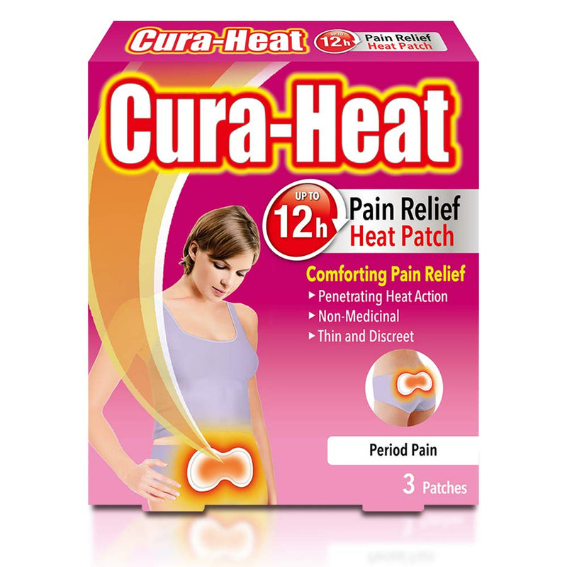 Cura-heat Period Pain 3 patches, 1 pack 3 Count (Pack of 1) Period Pain 3 Pack Single - BeesActive Australia