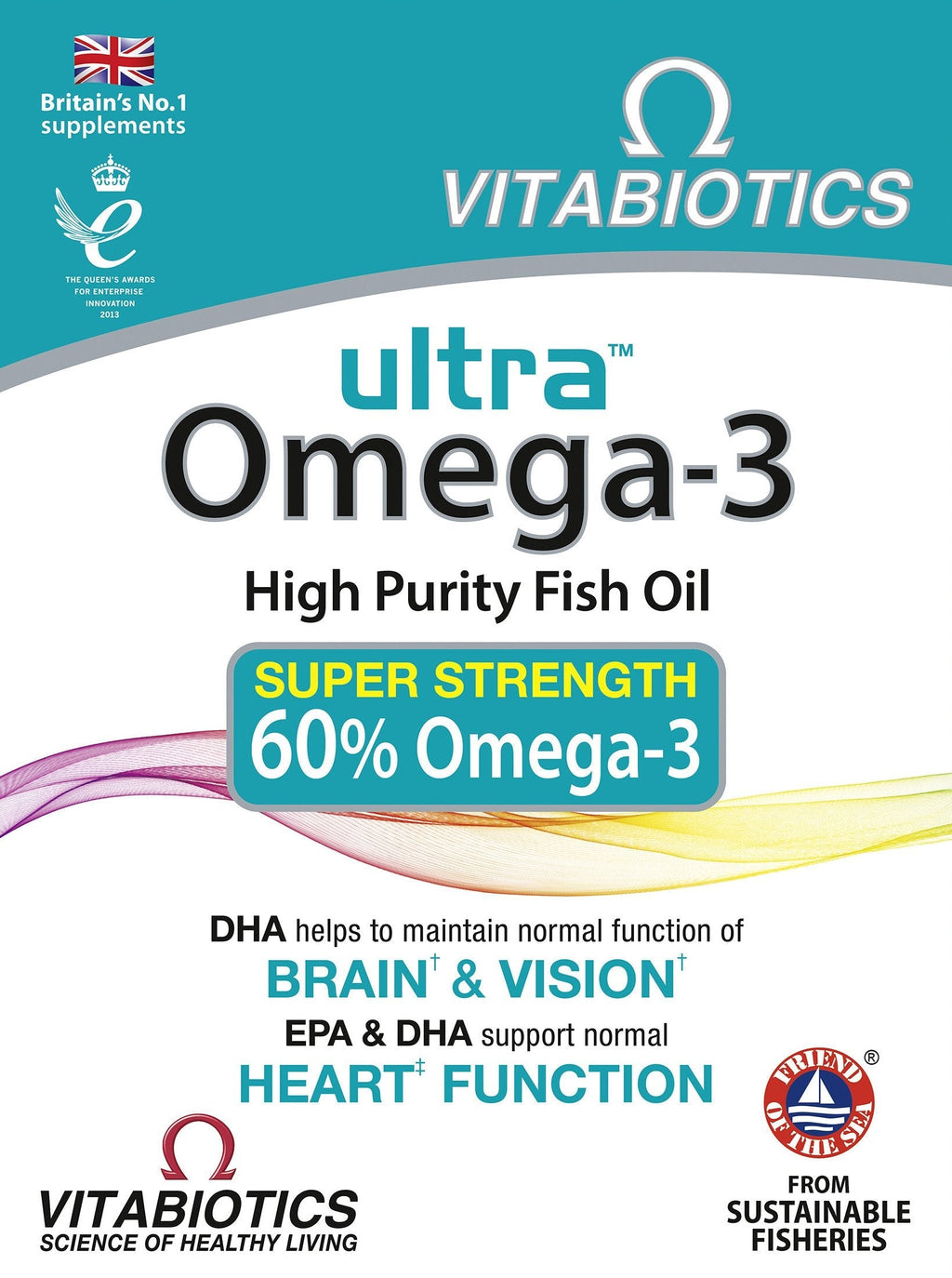 Vitabiotics Ultra Omega-3 Fish Oils Capsules with DHA EPA Nutritional Supplements for Heart Brain and Eye Vision Omega 3 Fish Oil - BeesActive Australia