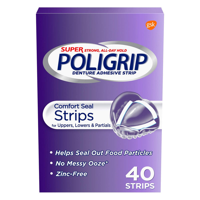 Super Poligrip Comfort Seal Denture Adhesive Strips, 40 Count(Pack of 4) - BeesActive Australia