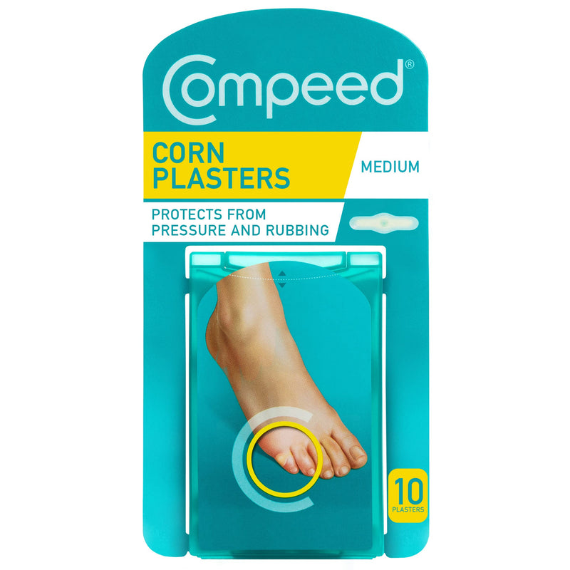 Compeed Corn Medium Size Plasters, 10 Hydrocolloid Plasters, Foot Care, Fast Natural Corn Removal, Dimensions: 1.7 cm x 6.0 cm - BeesActive Australia