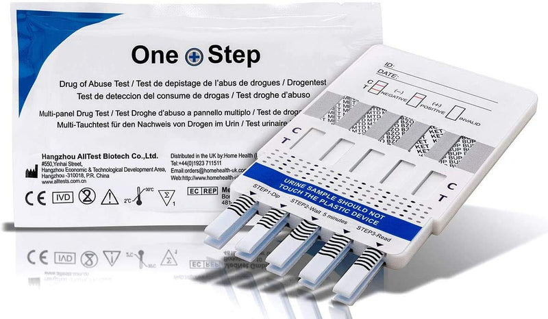 One Step: 5 x Drug Test Kits Urine 10 in 1 Panel Kit - Tests for Heroin, Opiates, Cannabis, Cocaine, Speed and more - BeesActive Australia