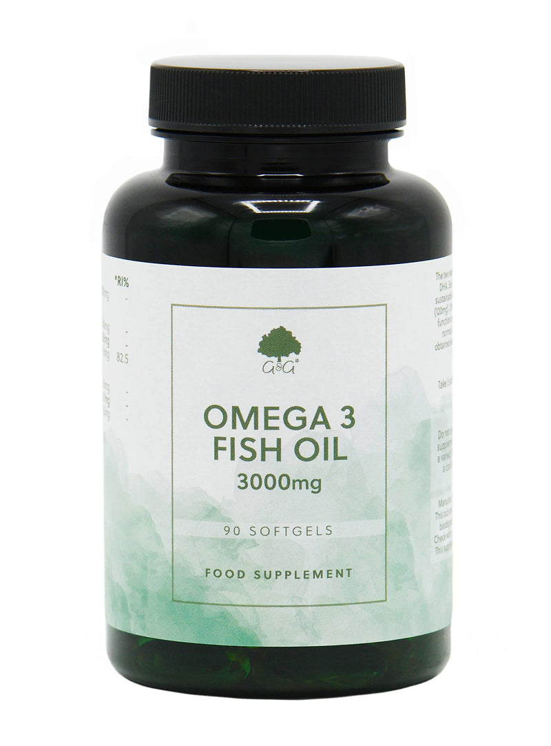 Omega 3 Fish Oil | 3000mg of Fish Oil per 3 Softgel Dose | 90 Softgels | Source of EPA and DHA Omega 3 | G&G Vitamins - BeesActive Australia