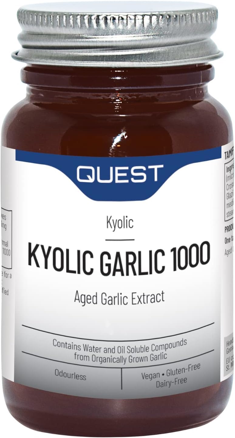 Quest Kyolic Garlic 1000mg High Strength Odourless Aged Garlic Extract for Normal Heart, Liver & Immune Function. Daily Garlic Supplement to Improve Circulation, Liver Detox & Immunity (45 Tablets) Pack Of 1 - BeesActive Australia