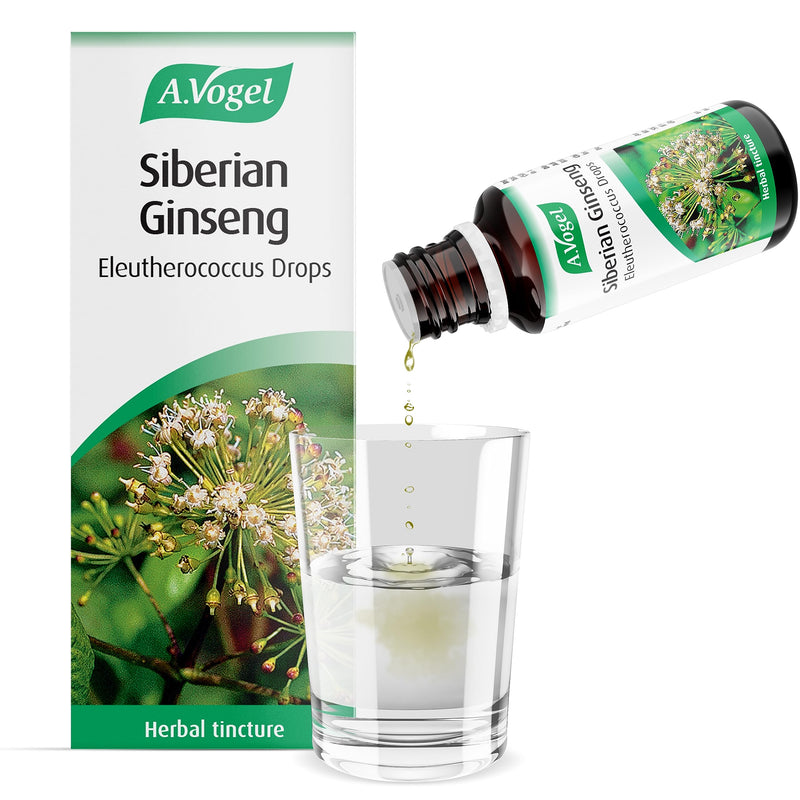 A.Vogel Siberian Ginseng Eleutherococcus Drops | Herbal Food Supplement | Made from Siberian Ginseng Root | Suitable for Vegans | 50ml - BeesActive Australia