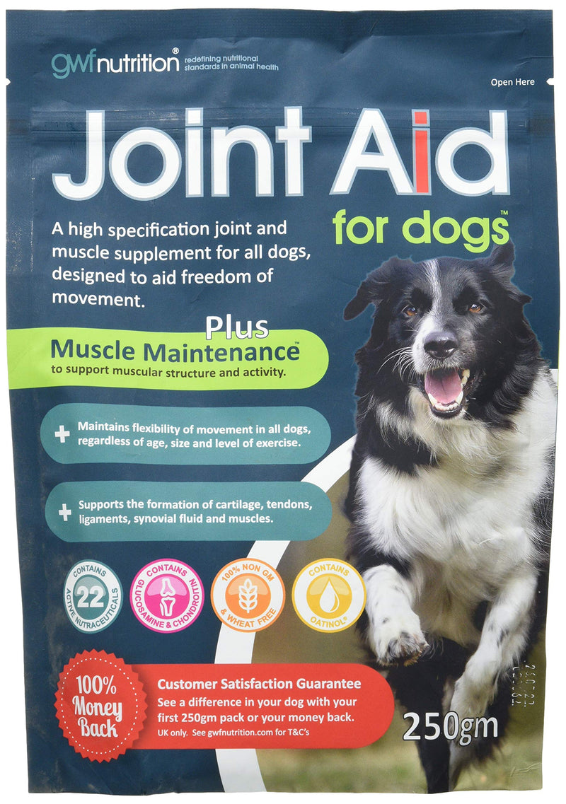 GWF Nutrition Joint Aid For Dogs - Essential Hip & Joint Supplement with Muscle Maintenance for Dogs of All Ages - 250 gm | Support Active and Ageing Joints and Muscles All Ages and Breeds 250 g (Pack of 1)