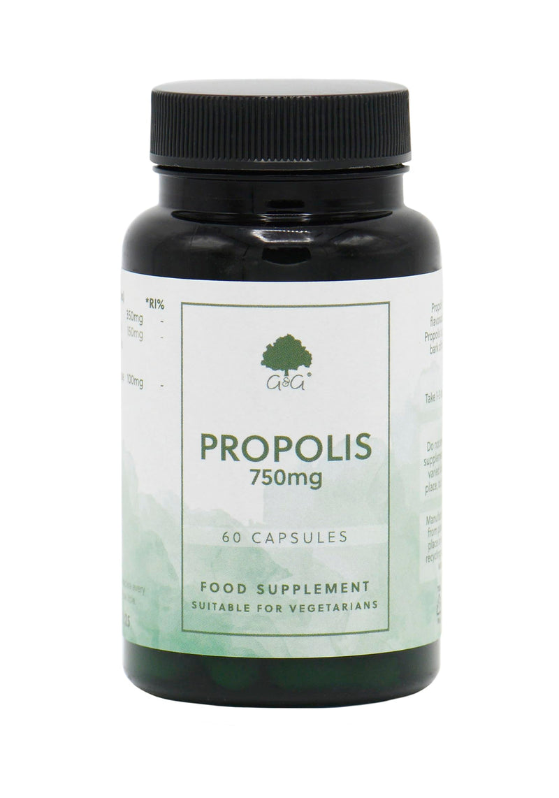 Propolis Capsules | 750mg of Propolis per Capsule | Propolis Extract (5:1 Concentration) | 60 Capsules | G&G Vitamins - BeesActive Australia