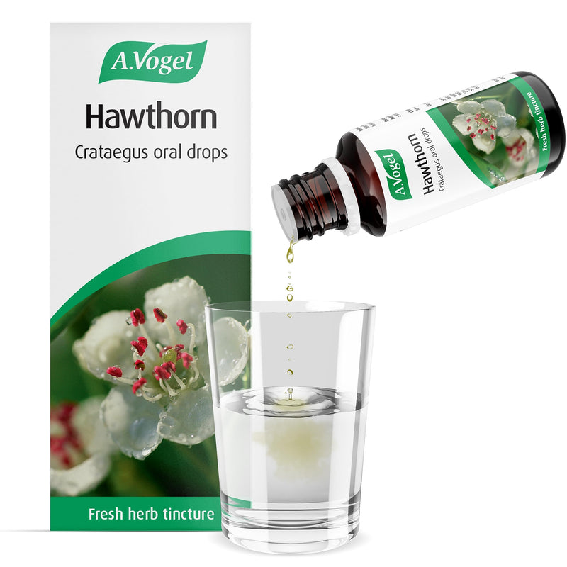 A.Vogel Hawthorn Crataegus Drops | Herbal food supplement | Tincture of fresh Hawthorn Berries | Suitable for Vegans | 50ml - BeesActive Australia