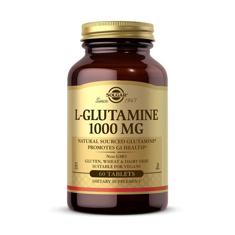 Solgar L-Glutamine 1000 mg Tablets - Pack of 60 - Supports Muscle Function - For Active Lifestyles - Great Addition to Whey Powder - Vegan - BeesActive Australia
