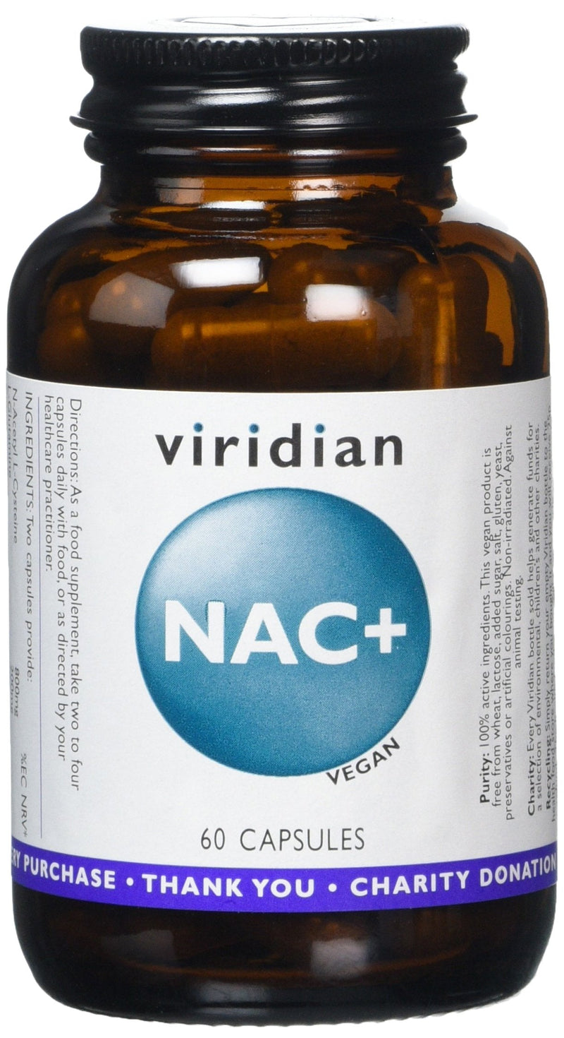 Viridian NAC+ N-Acetyl L-Cysteine - 60 Vegicaps - BeesActive Australia