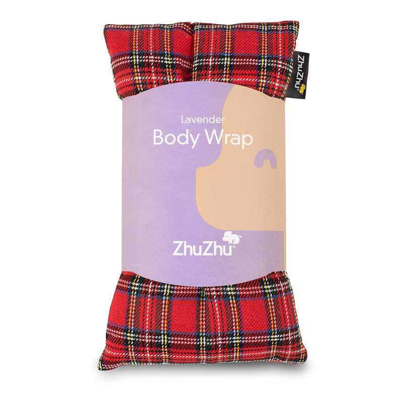 Zhu-Zhu Lavender Body Wrap - Microwavable Wheat Bag - Red Tartan Microwave Heat Pack - Natural Pain Relief Heat Therapy Pad - BeesActive Australia
