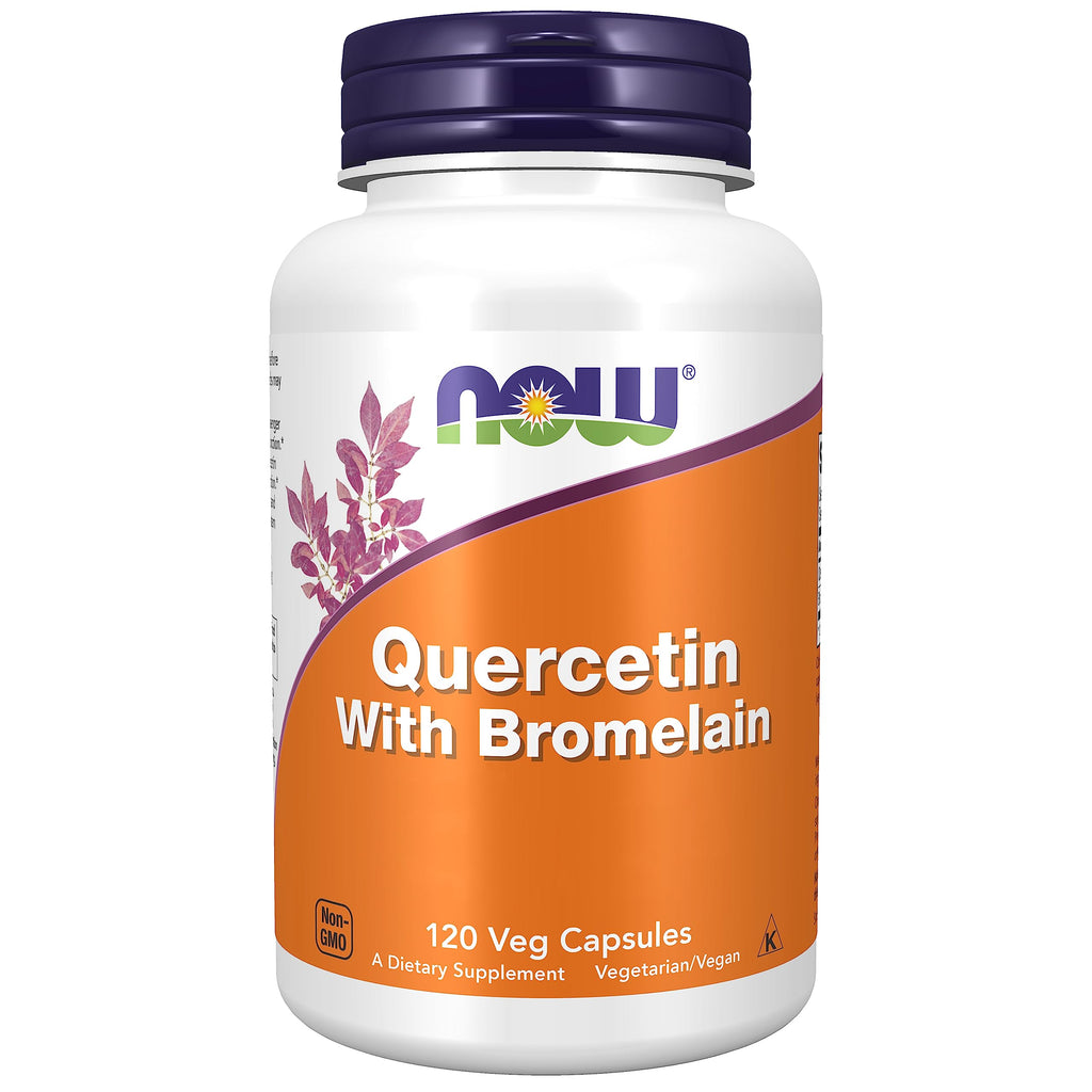 Now Foods, Quercetin with Bromelain, 120 Vegan Capsules, Lab-Tested, Bioflavonoid, Gluten Free, Soy Free, Vegetarian - BeesActive Australia