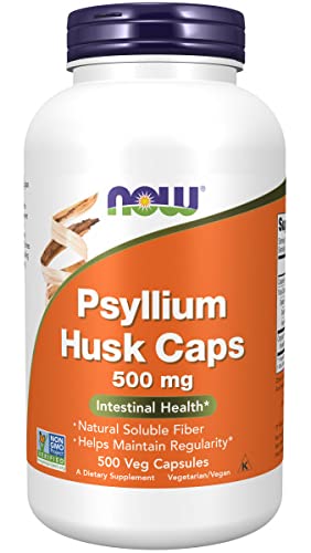 Now Foods, Psyllium Husk Caps, 500mg, 500 Vegan Capsules, Lab-Tested, Gluten Free, SOYA Free, Vegetarian - BeesActive Australia