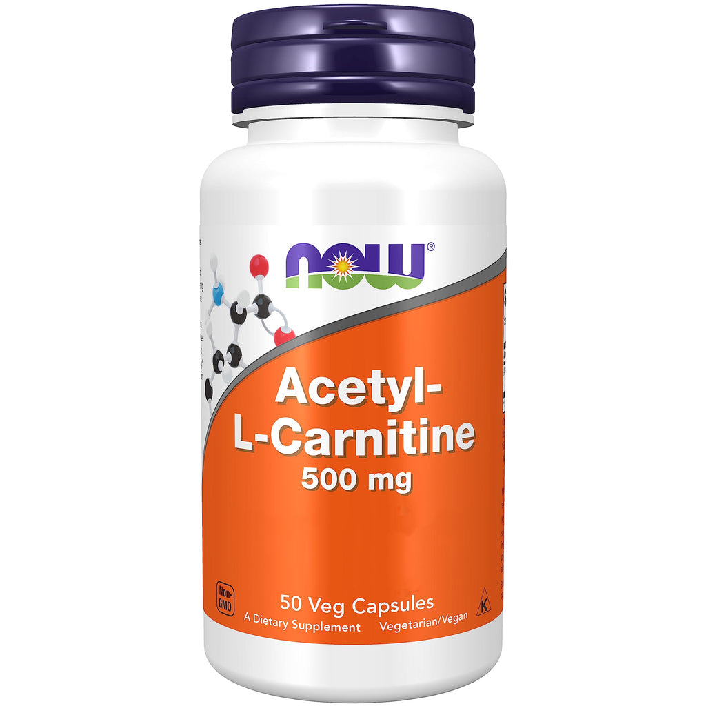 Now Foods, Acetyl-L-Carnitine, 500mg, 50 Vegan Capsules, Lab-Tested, Amino Acid, Gluten Free, SOYA Free, Vegetarian - BeesActive Australia