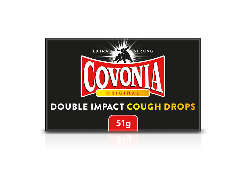 Covonia Double Impact Cough Drops Original 51g Extra Strong warming flavour and menthol vapour - BeesActive Australia