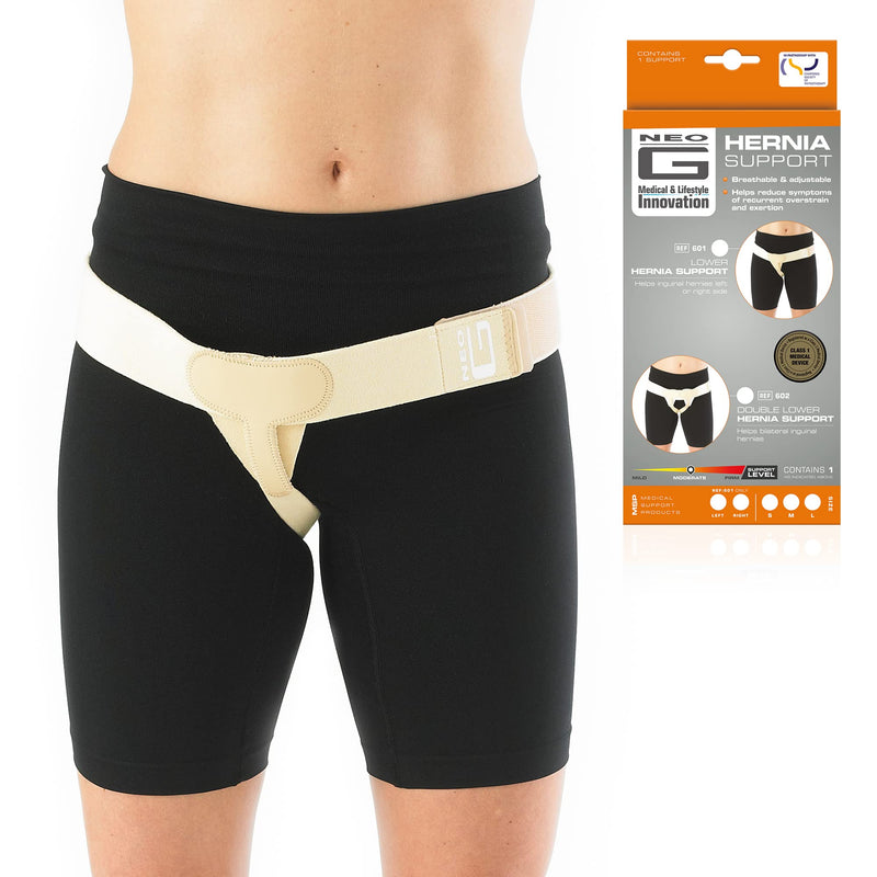 Neo-G Lower Hernia Support for Men and Women - Inguinal Hernia Support - Hernia Belt Reduces Symptoms of Overstrain & Exertion - Truss for Hernia Breathable & Adjustable - L - Right LARGE-RIGHT:Â 39.4 - 49.2 In / 100 - 125 cm - BeesActive Australia