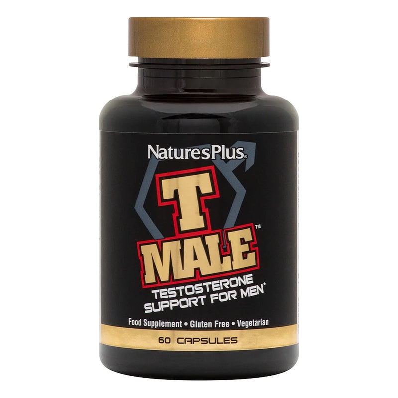 NaturesPlus T-Male Capsules - Herbal Complex and Zinc Supplement for Men Energy and Stamina - Vegan, Gluten Free - 60 Capsules - BeesActive Australia