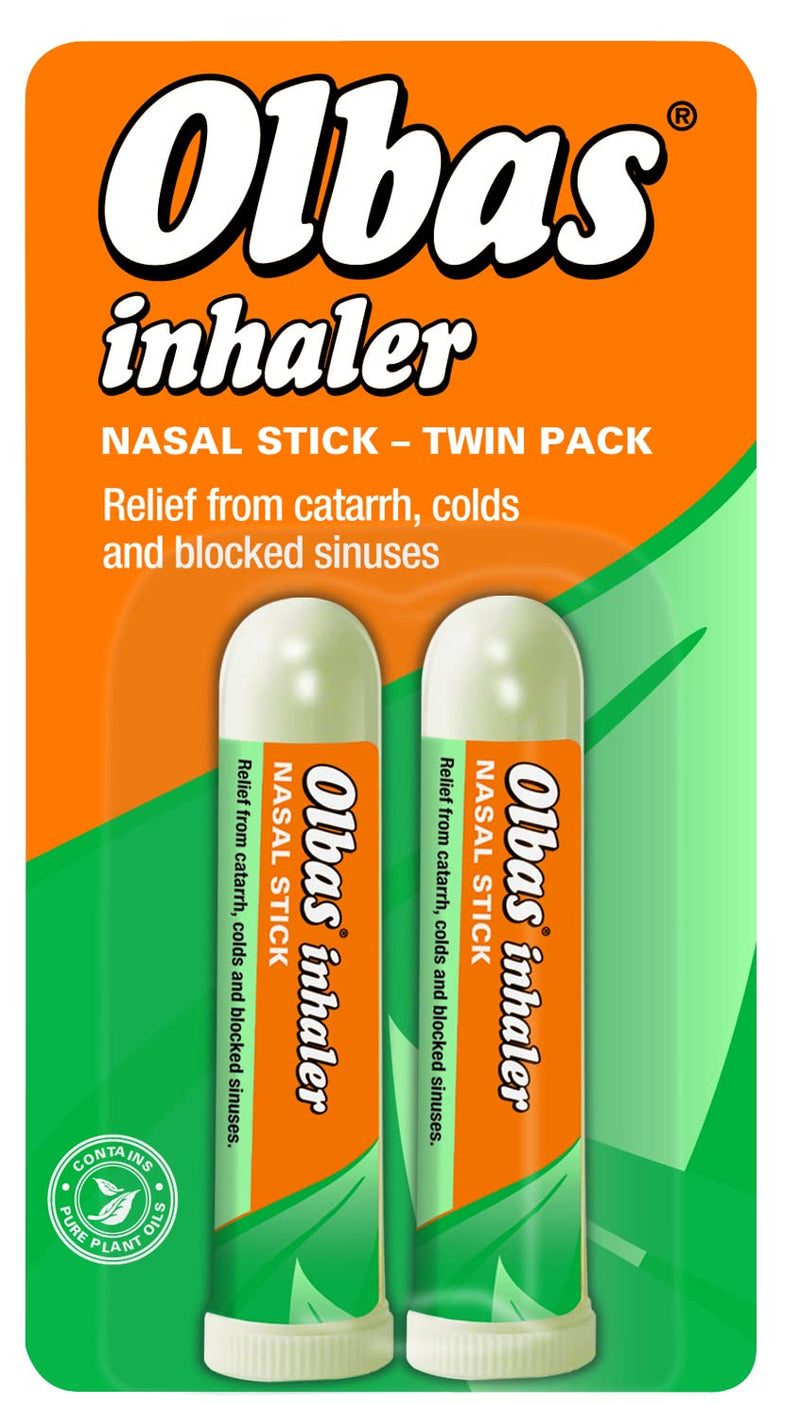 Olbas Nasal Inhaler pack of 2 - Nasal stick - relief from catarrh, colds and blocked sinuses Multicolour - BeesActive Australia