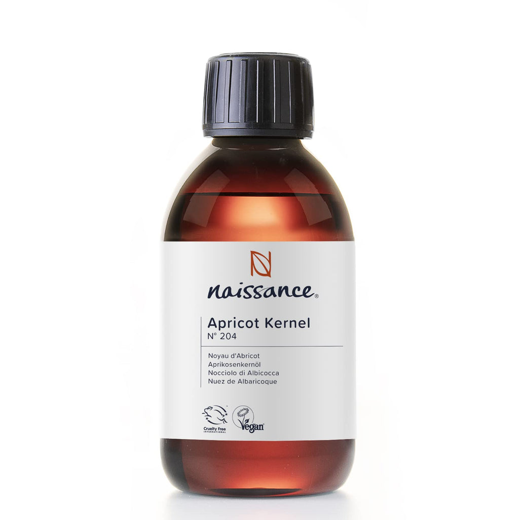 Naissance Apricot Kernel Oil (No. 204) - 250ml - Natural Moisturiser For Skin, Face, Beard, Nails, Hair, Body, Scalp - Massage, Aromatherapy, DIY Beauty, Conditioner - Vegan, No GMO 250 ml (Pack of 1) - BeesActive Australia