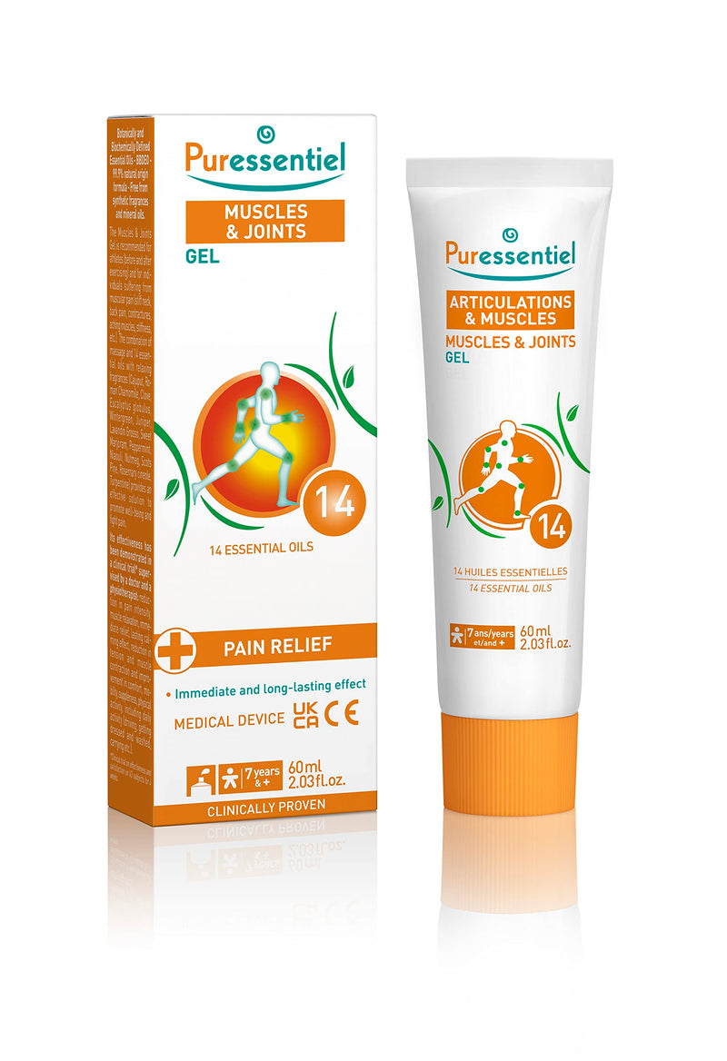 Puressentiel Muscles & Joints Gel 60ml � Providing fast Relief & Naturally Soothes Muscle Pain, Back Pain Relief, Neck Pain Relief & Shoulder Aches - 100% Natural active ingredients - From 7 yrs + - BeesActive Australia