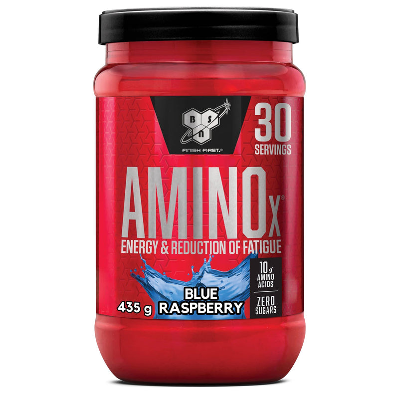 BSN Nutrition Amino X Supplement with Vitamin D, Vitamin B6 and Amino Acids,Blue Raspberry Flavour, 30 Servings, 435 g - BeesActive Australia