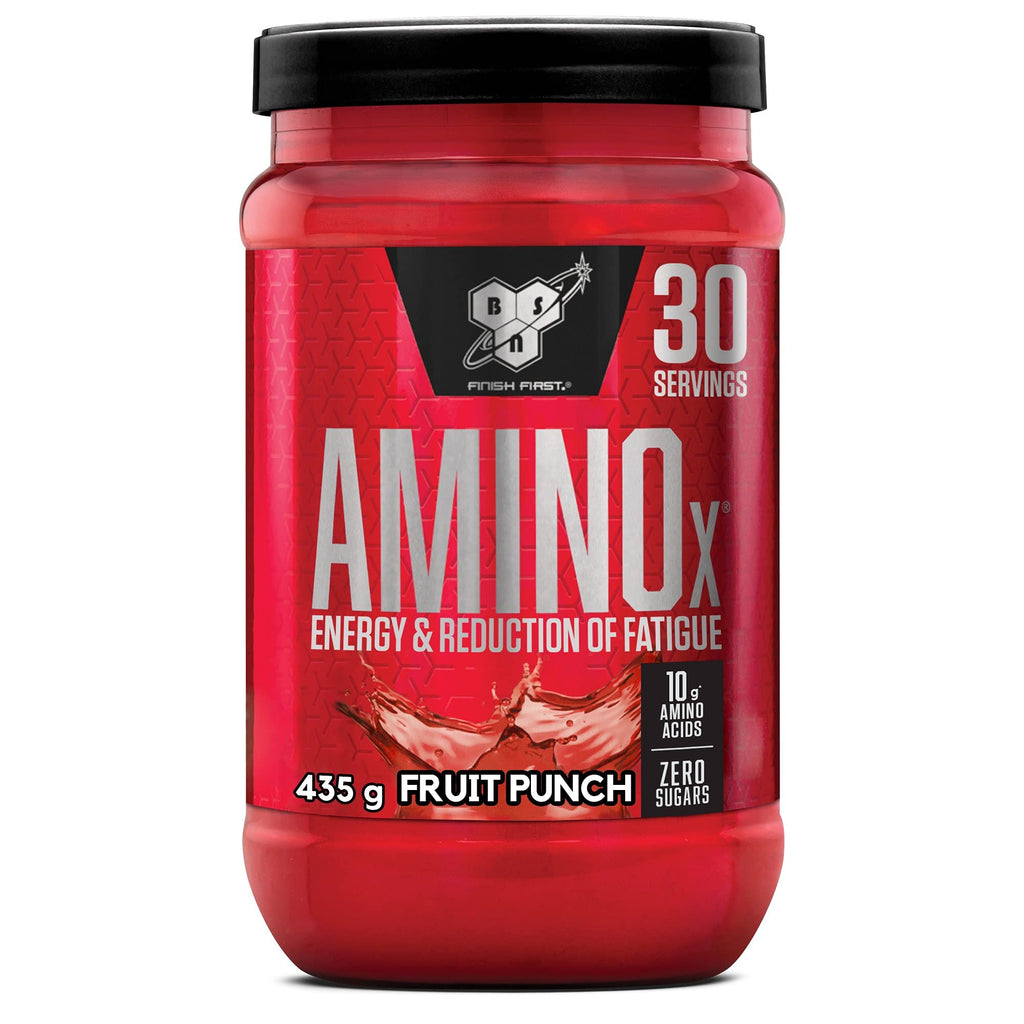 BSN Nutrition Amino X Supplement with Vitamin D, Vitamin B6 and Amino Acids, Fruit Punch Flavour, 30 Servings, 435 g - BeesActive Australia